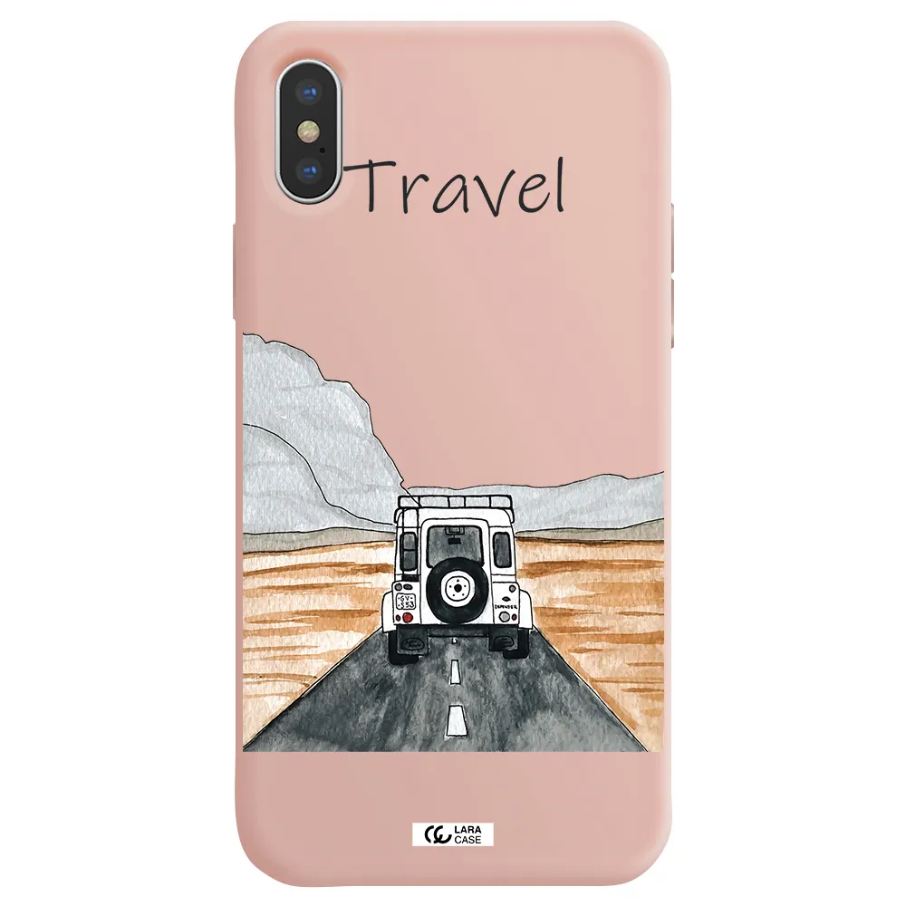 Off-Road Travel Apple iPhone XS Silicone pastel pink Case