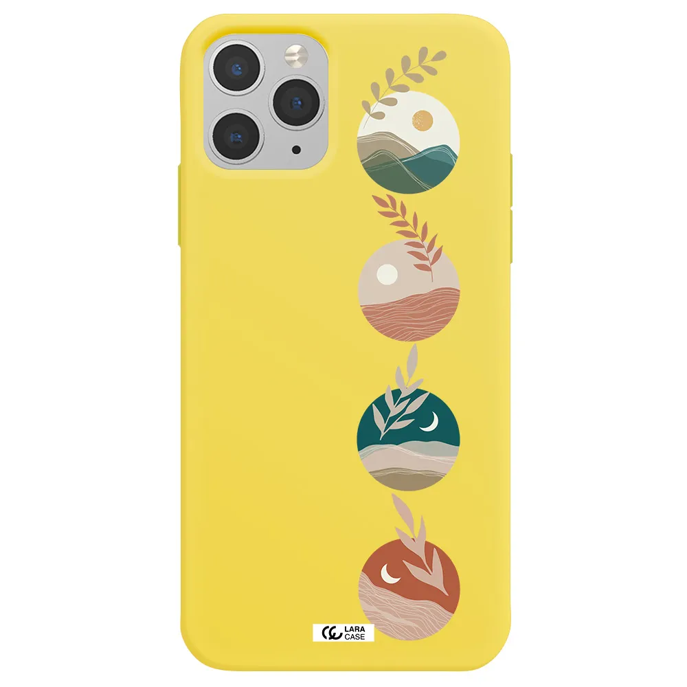 Natural Landscape Apple iPhone 11 pro max Silicone canary yellow Case