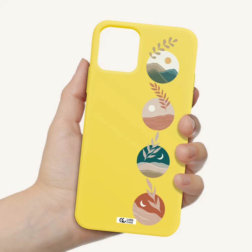 Natural Landscape Apple iPhone 11 pro max Silicone canary yellow Case