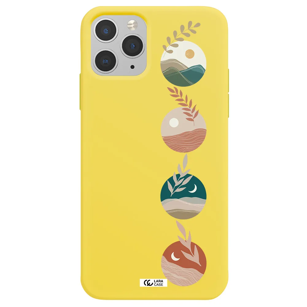 Natural Landscape Apple iPhone 11 pro Silicone canary yellow Case