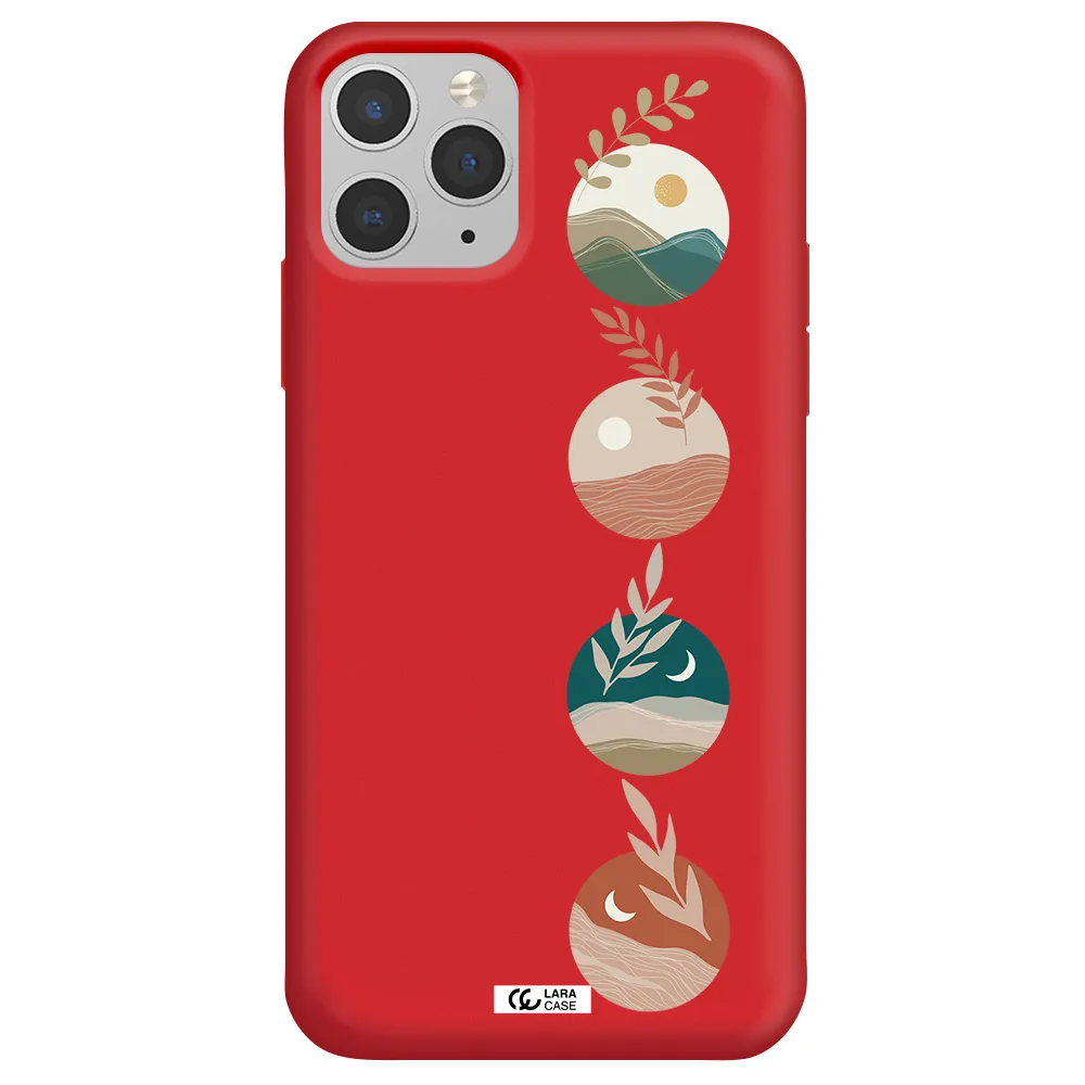 Natural Landscape Apple iPhone 11 pro Silicone Imperial Red Case