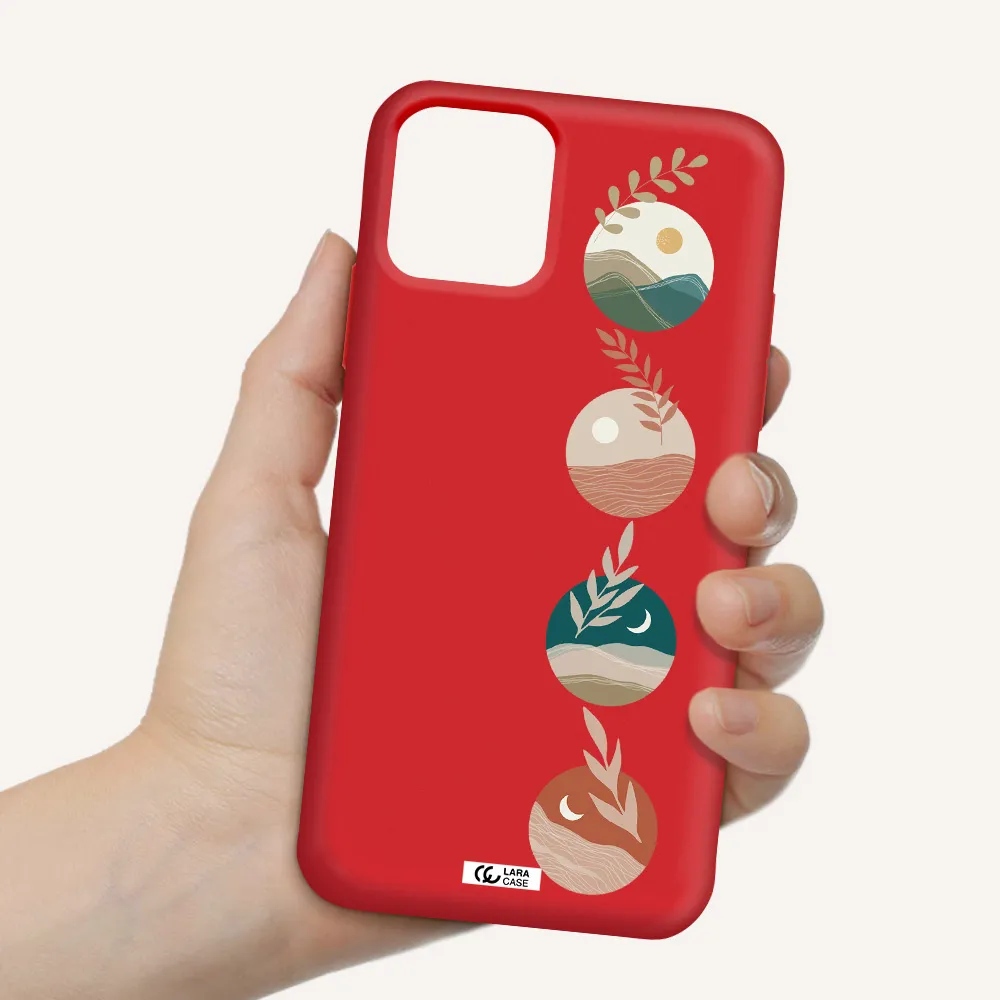 Natural Landscape Apple iPhone 11 pro Silicone Imperial Red Case