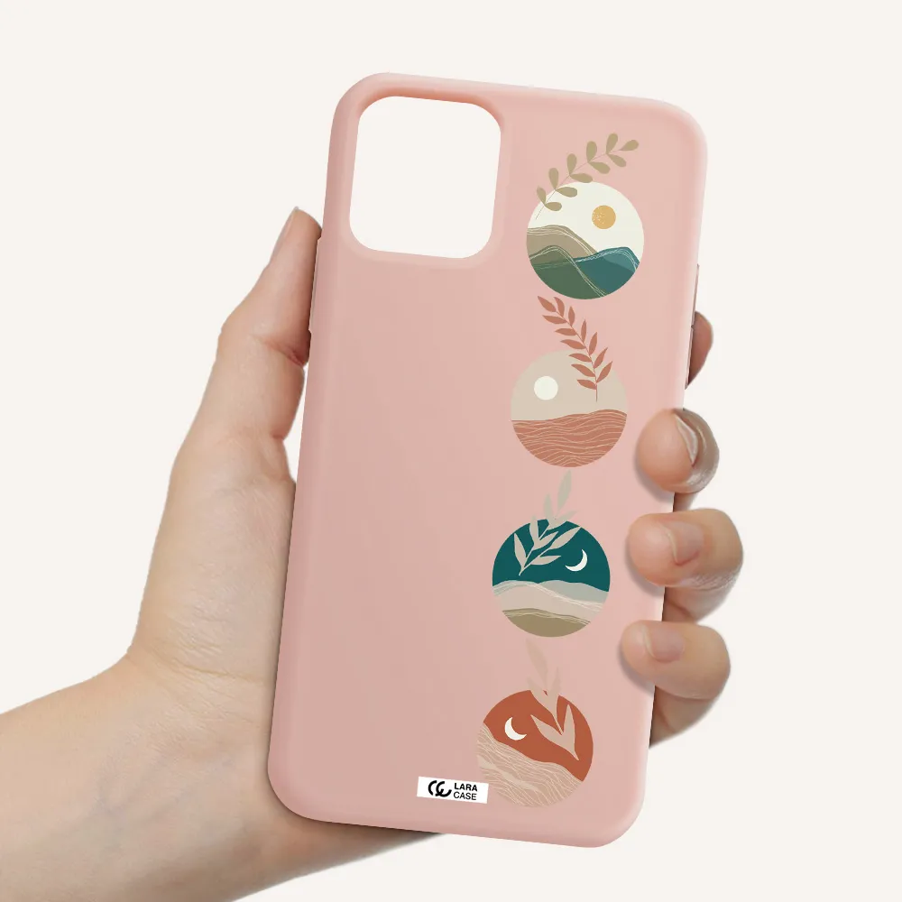 Natural Landscape Apple iPhone 11 pro Silicone pastel pink Case
