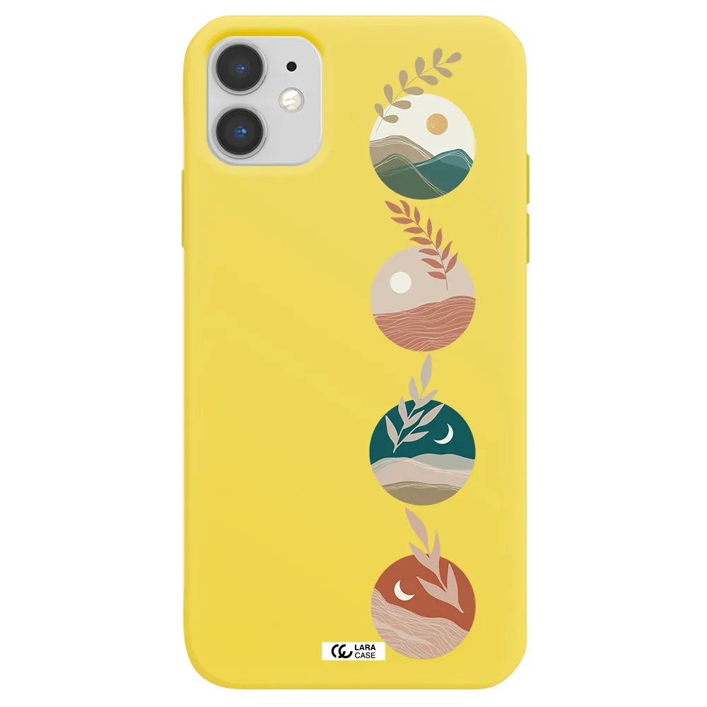 Natural Landscape Apple iPhone 11 Silicone canary yellow Case