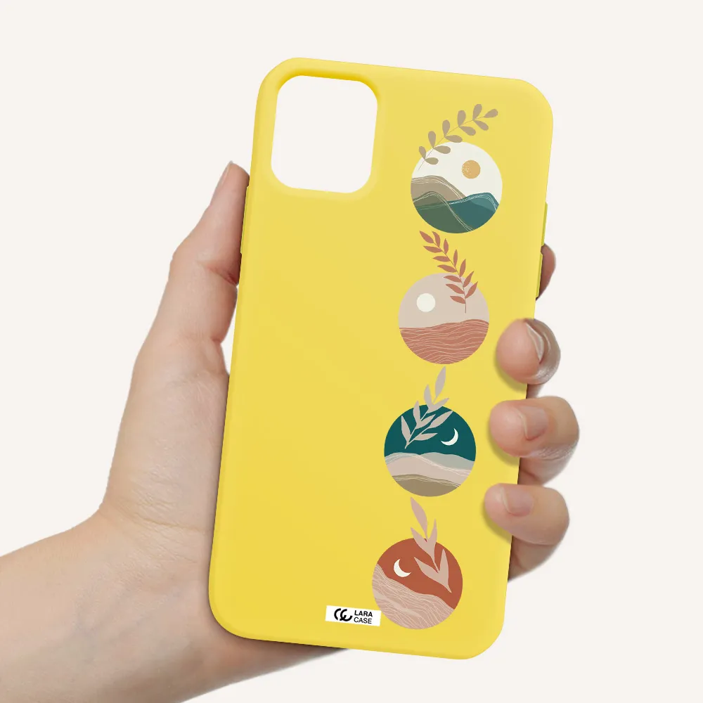 Natural Landscape Apple iPhone 11 Silicone canary yellow Case