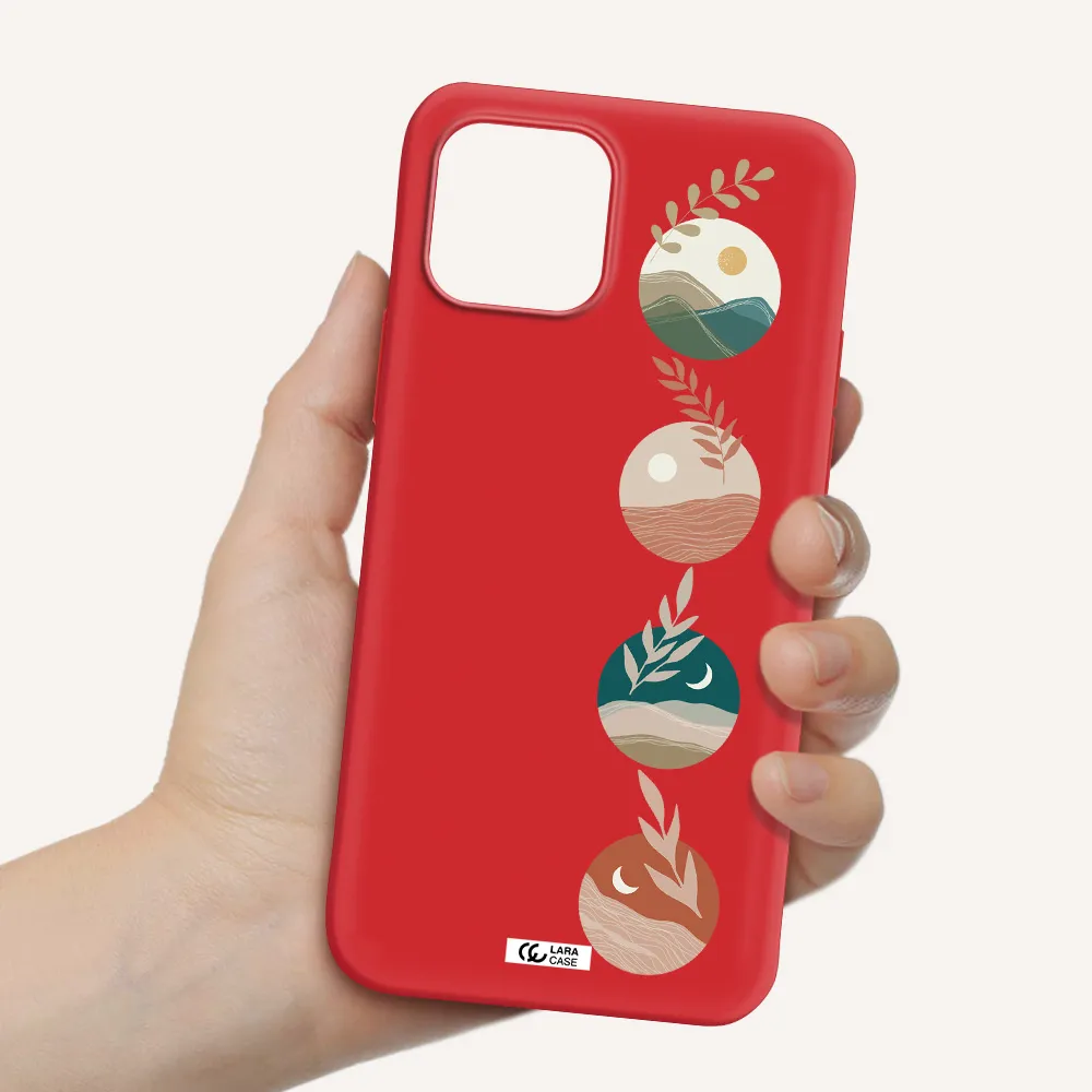 Natural Landscape Apple iPhone 12 mini Silicone Imperial Red Case