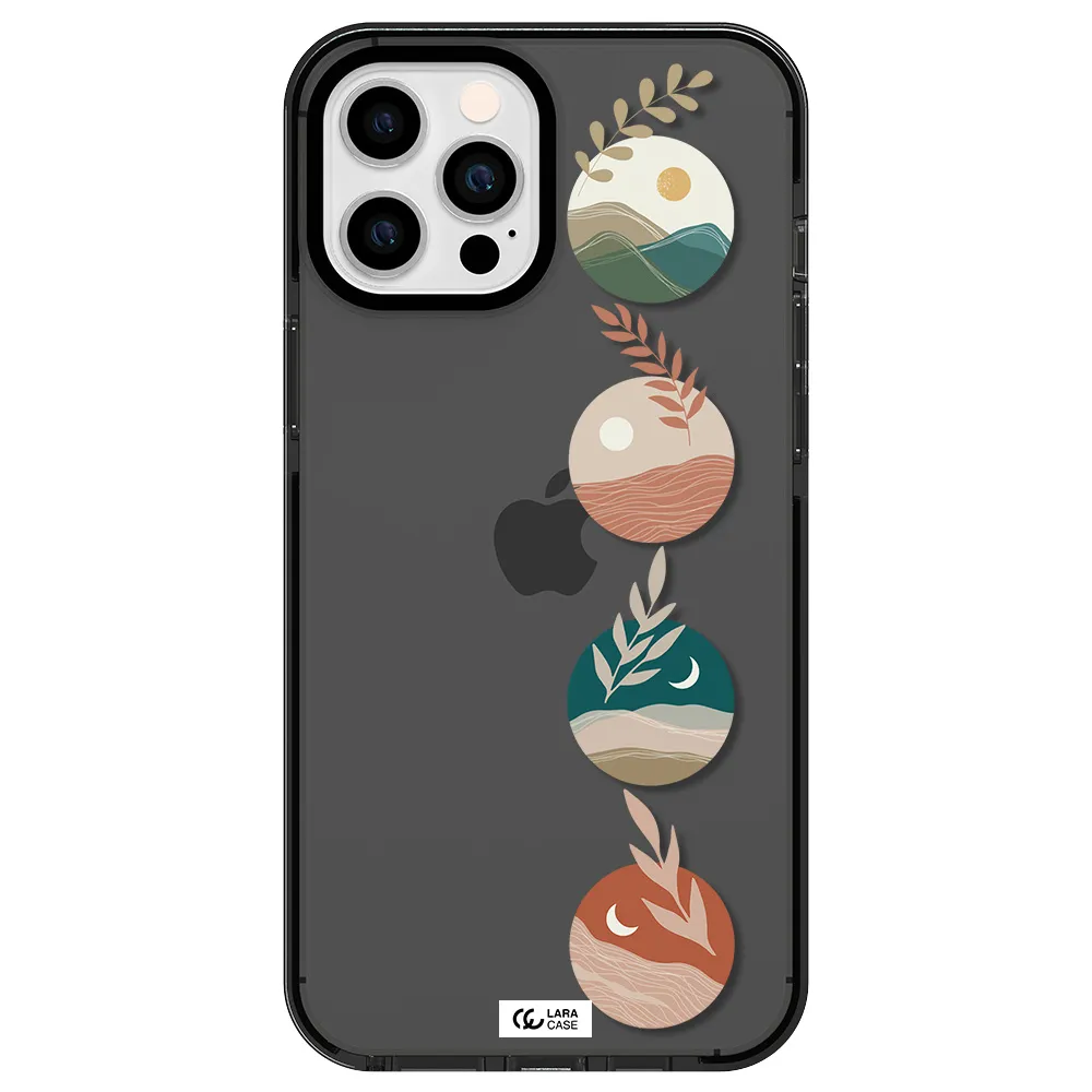 Natural Landscape Apple iPhone 12 pro max impact Smoke Black Case