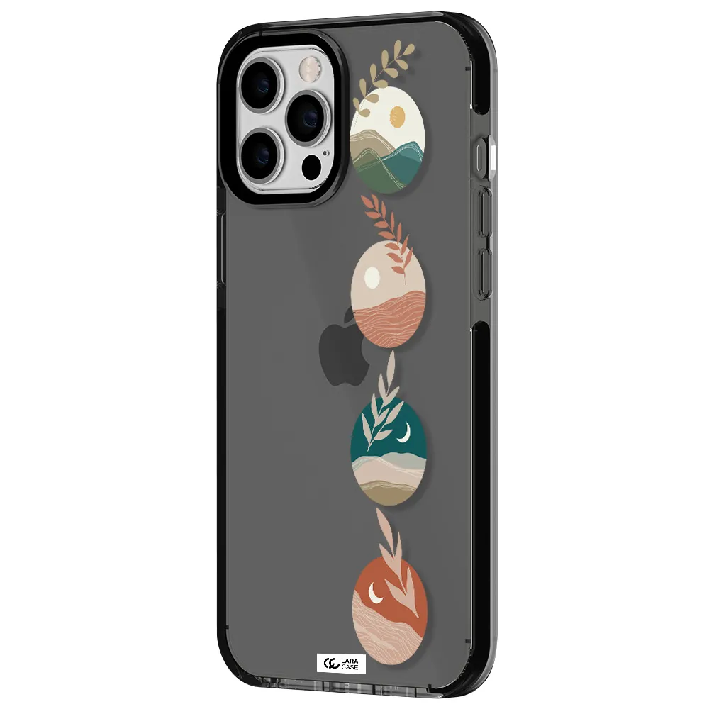 Natural Landscape Apple iPhone 12 pro max impact Smoke Black Case