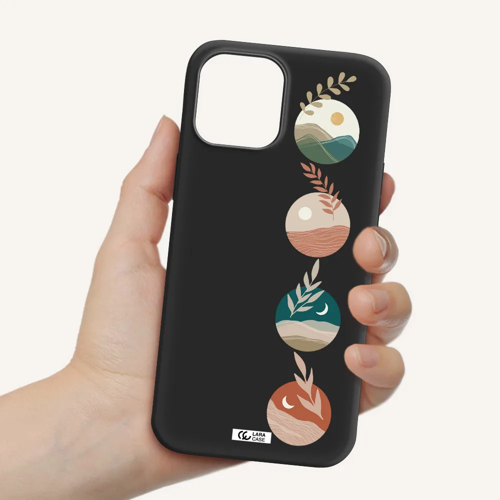 Natural Landscape Apple iPhone 12 pro max Silicone black Case