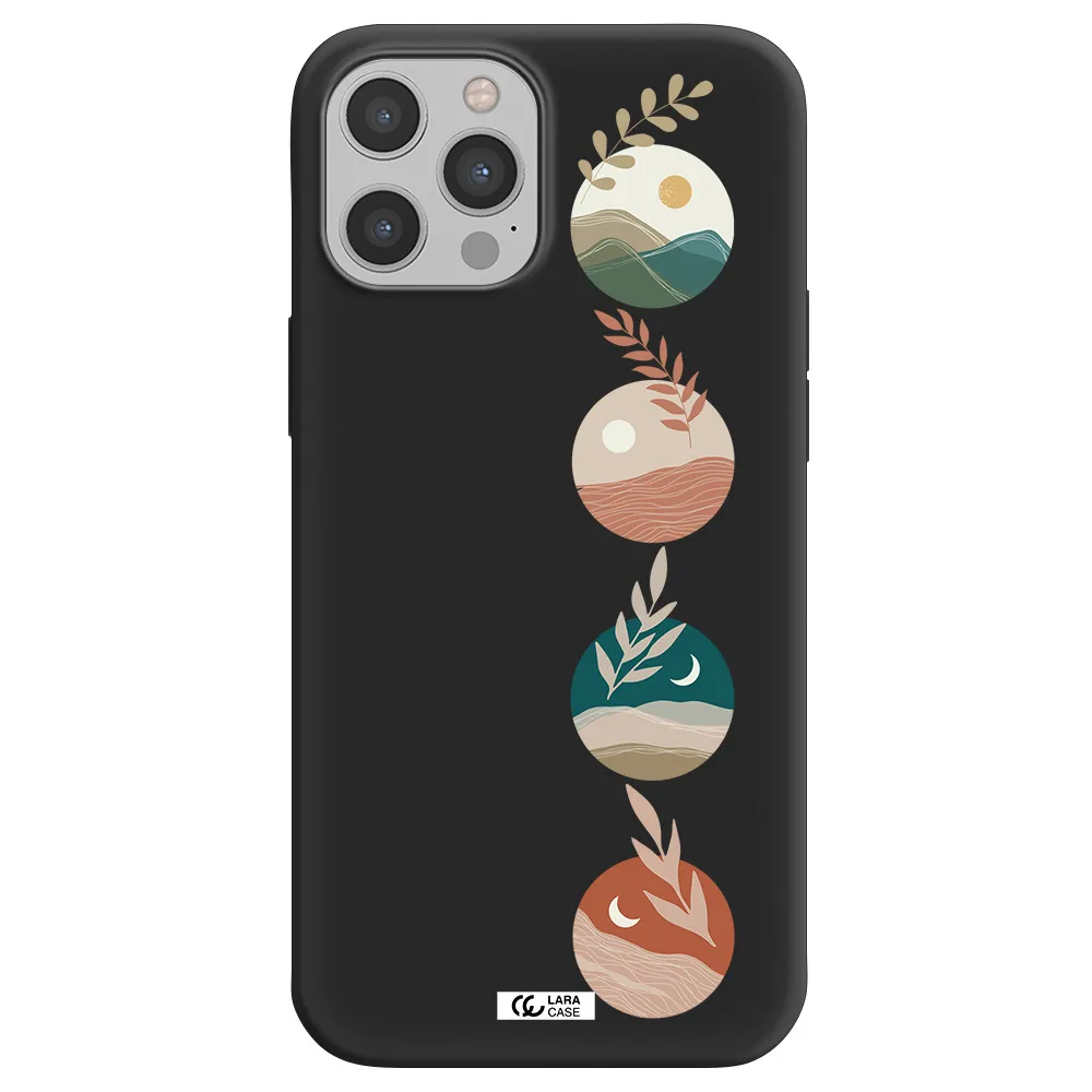 Natural Landscape Apple iPhone 12 pro Silicone black Case