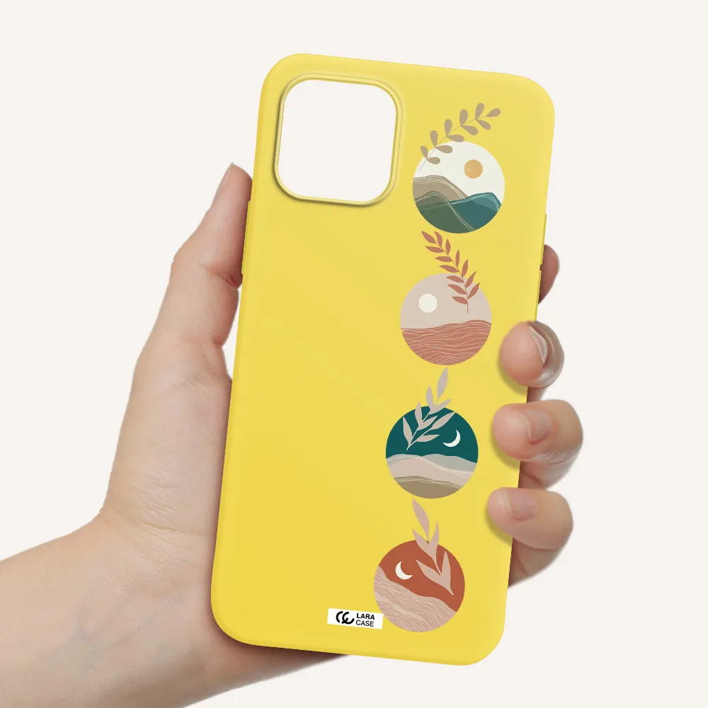 Natural Landscape Apple iPhone 12 Silicone canary yellow Case