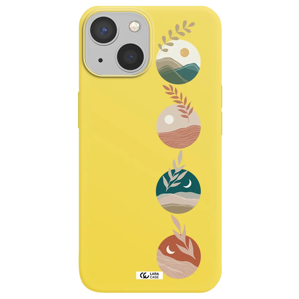 Natural Landscape Apple iPhone 13 mini Silicone canary yellow Case