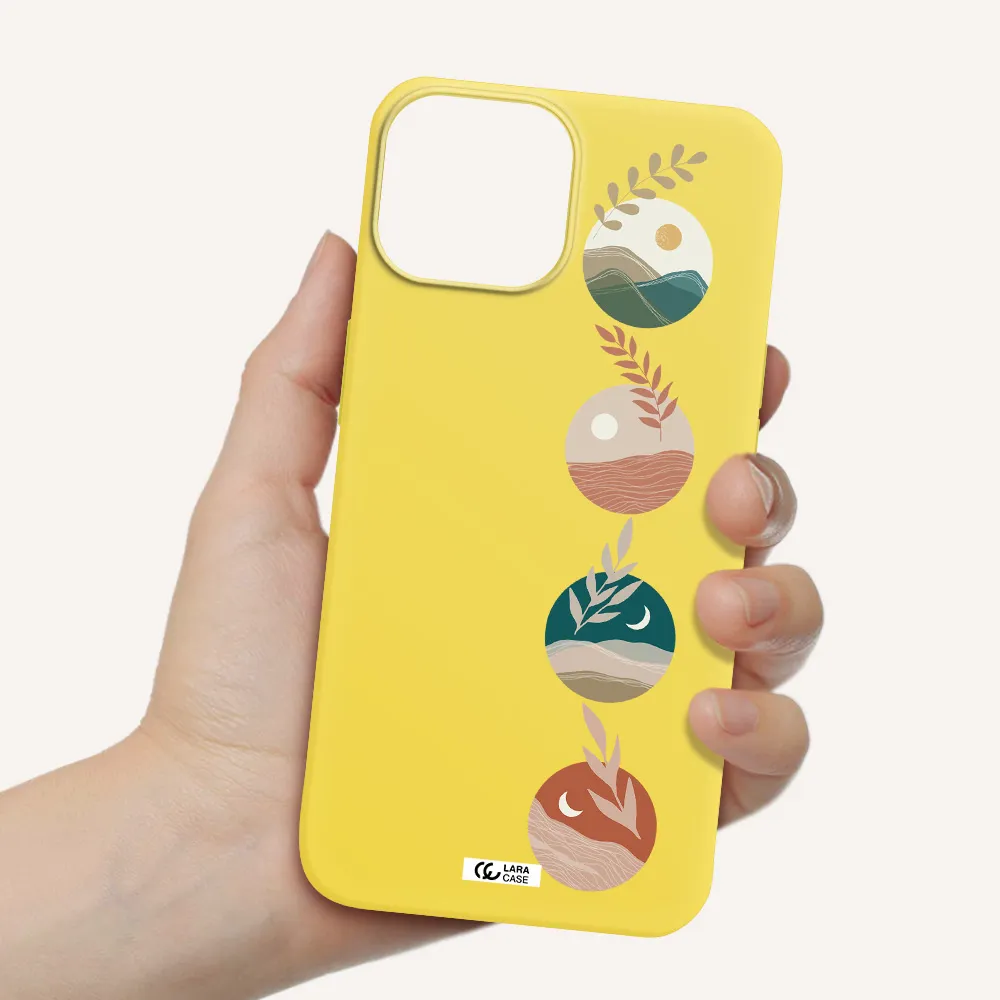 Natural Landscape Apple iPhone 13 mini Silicone canary yellow Case