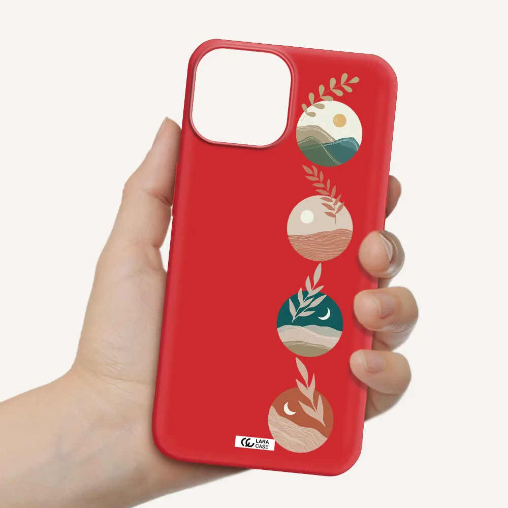 Natural Landscape Apple iPhone 13 mini Silicone Imperial Red Case