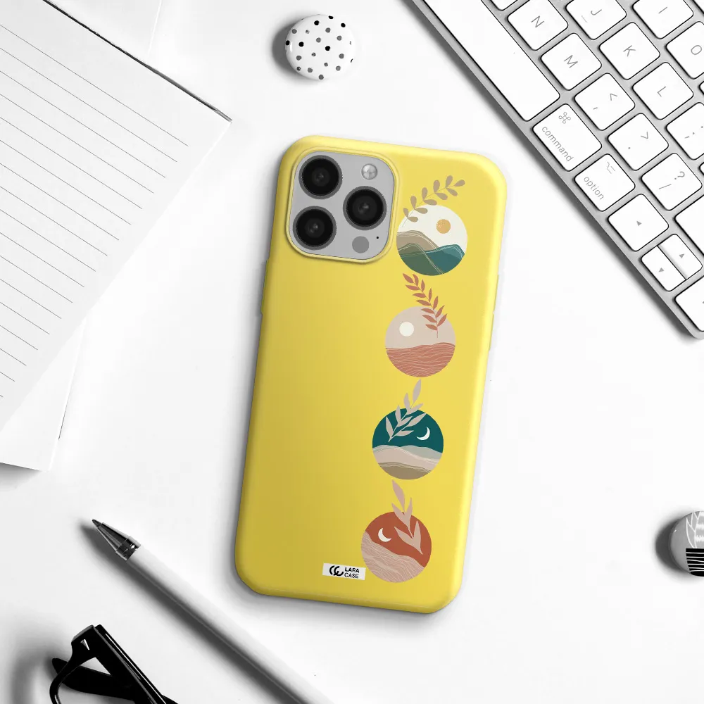 Natural Landscape Apple iPhone 13 Pro Max Silicone canary yellow Case