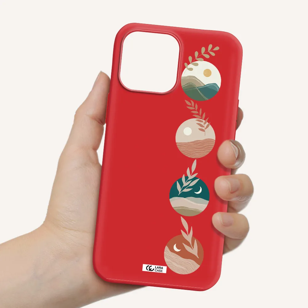 Natural Landscape Apple iPhone 13 Pro Max Silicone Imperial Red Case