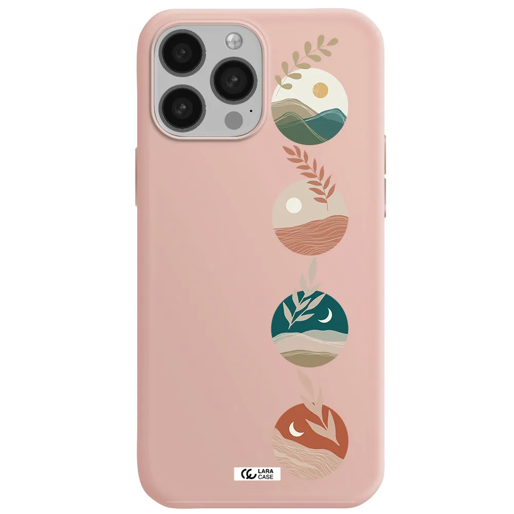 Natural Landscape Apple iPhone 13 Pro Max Silicone pastel pink Case