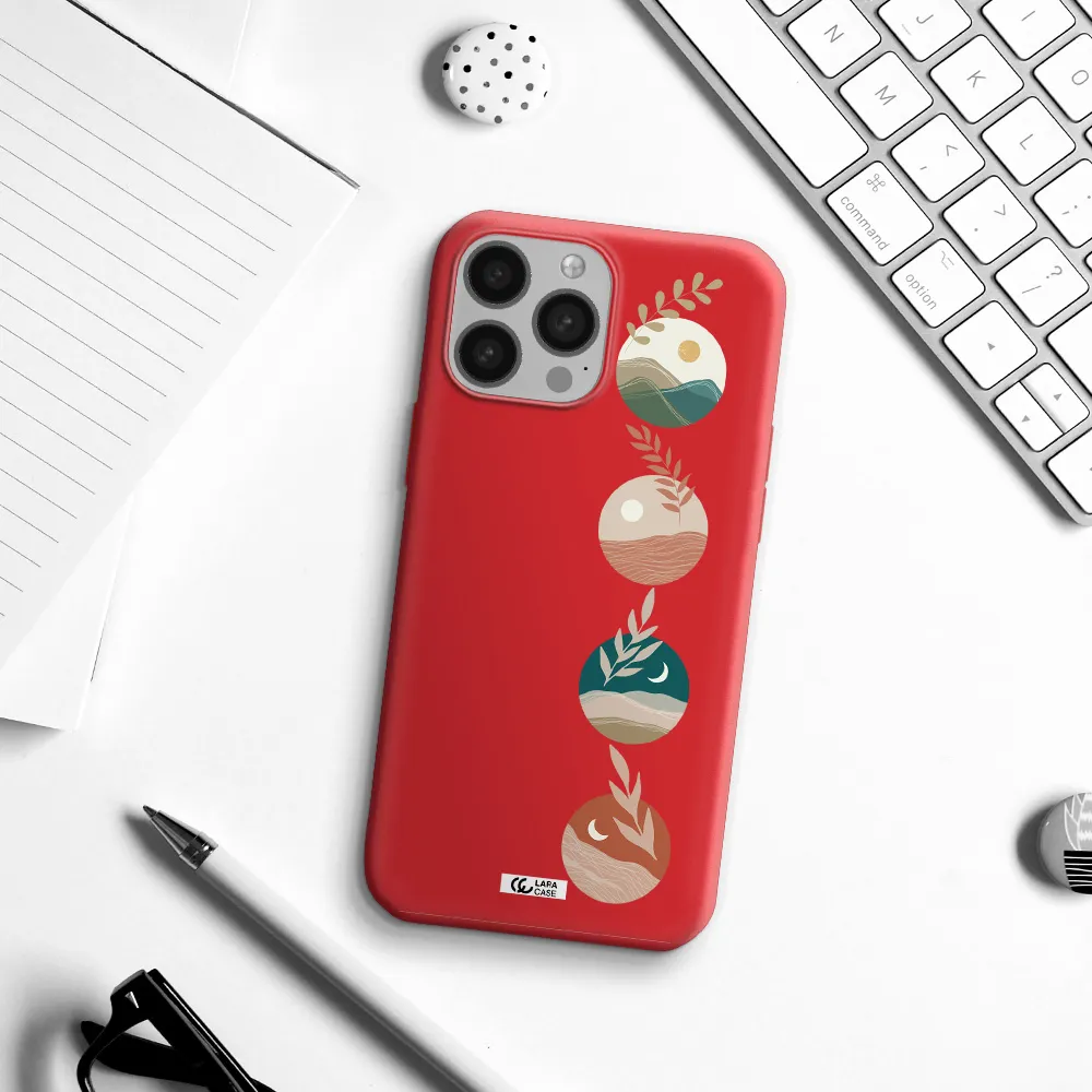 Natural Landscape Apple iPhone 13 Pro Silicone Imperial Red Case