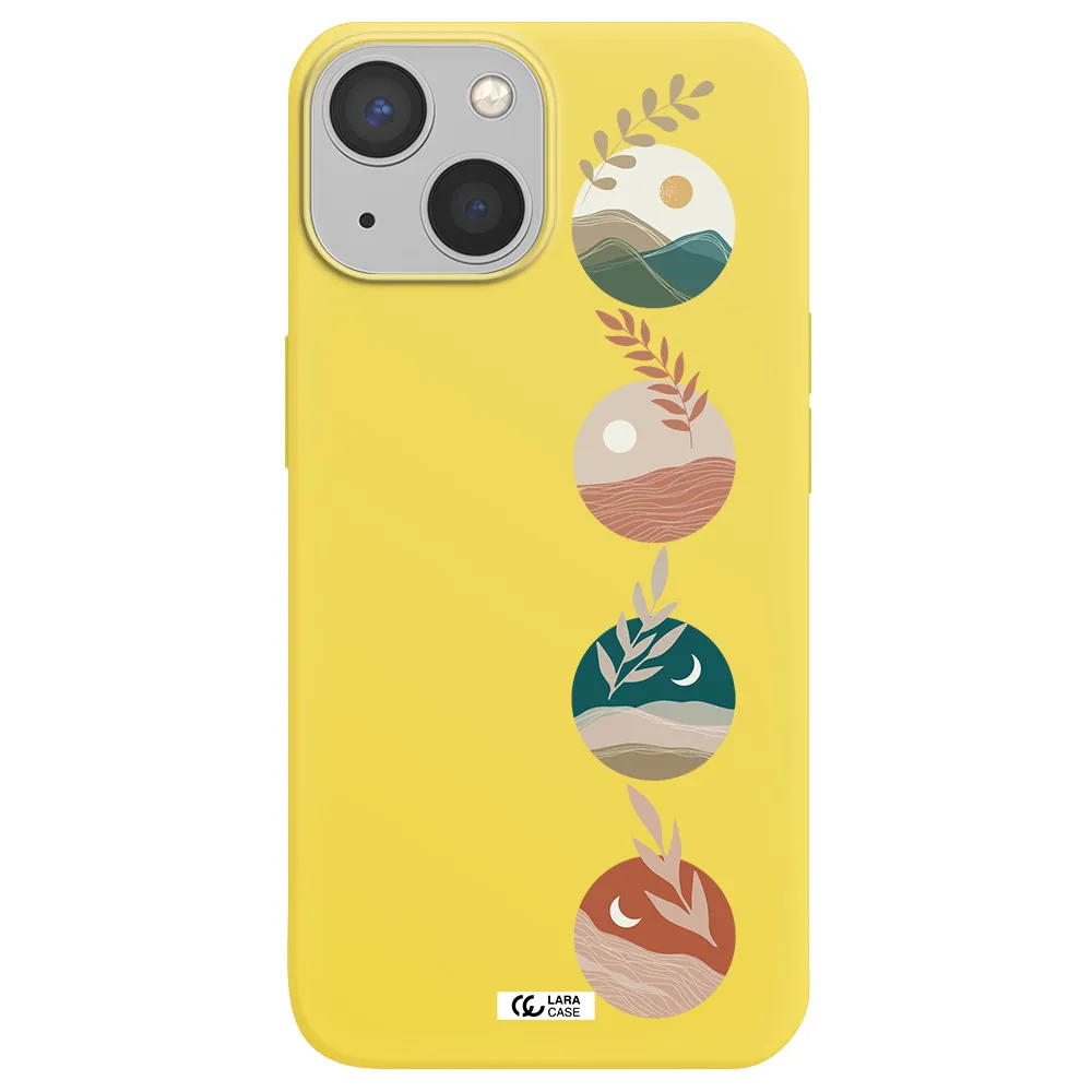 Natural Landscape Apple iPhone 13 Silicone canary yellow Case