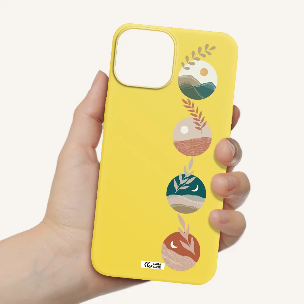 Natural Landscape Apple iPhone 13 Silicone canary yellow Case