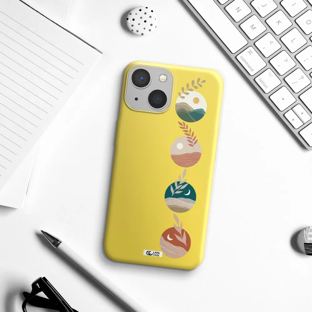 Natural Landscape Apple iPhone 13 Silicone canary yellow Case