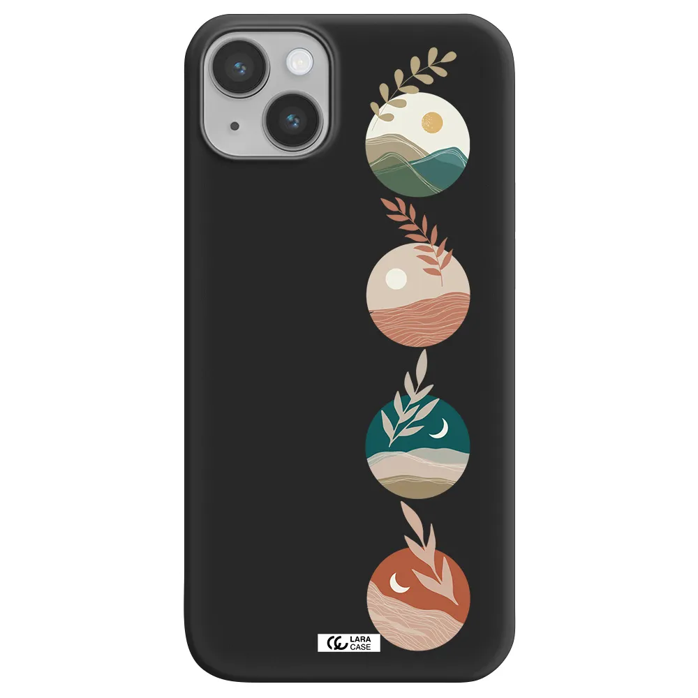 Natural Landscape Apple iPhone 14 plus Silicone black Case