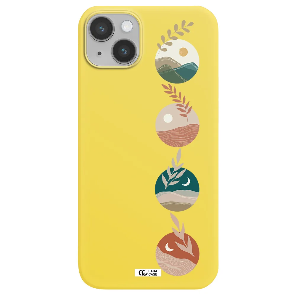 Natural Landscape Apple iPhone 14 plus Silicone canary yellow Case