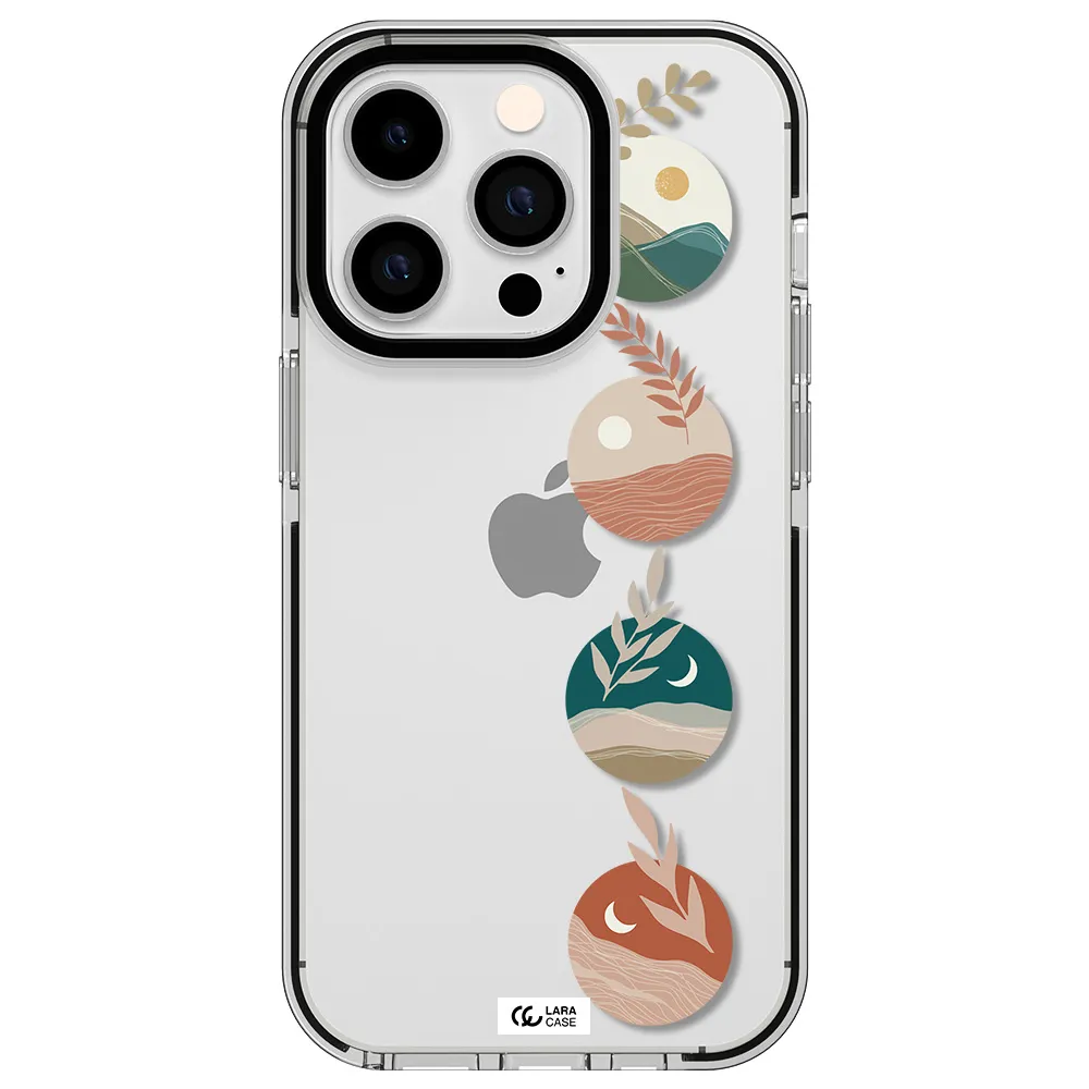 Natural Landscape Apple iPhone 14 pro impact black border Case