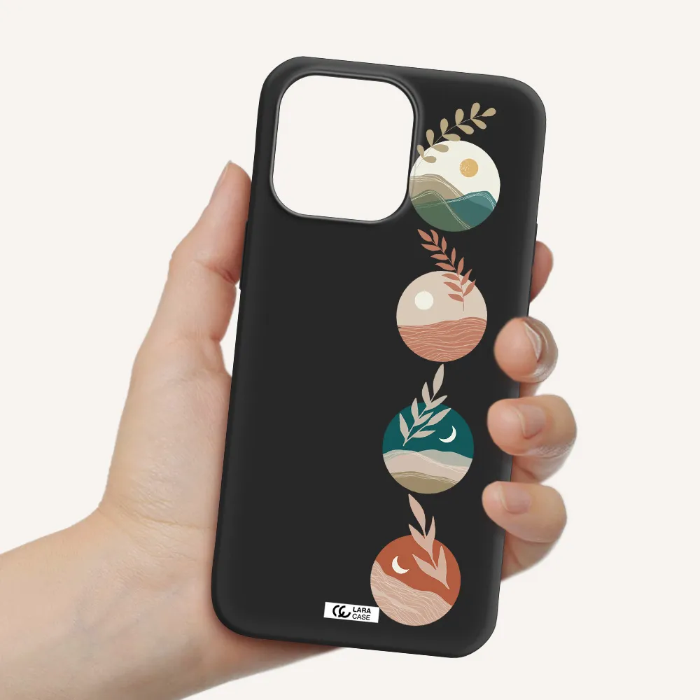 Natural Landscape Apple iPhone 14 pro max Silicone black Case