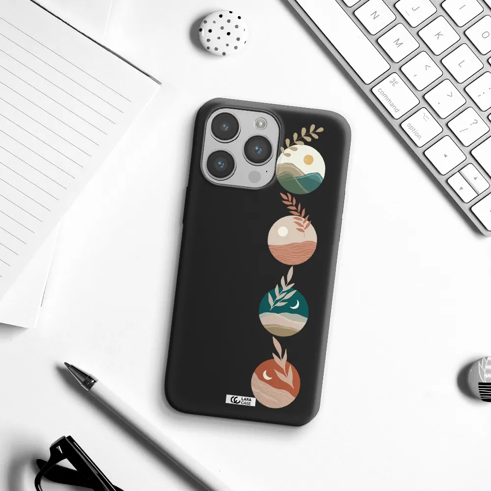 Natural Landscape Apple iPhone 14 pro max Silicone black Case