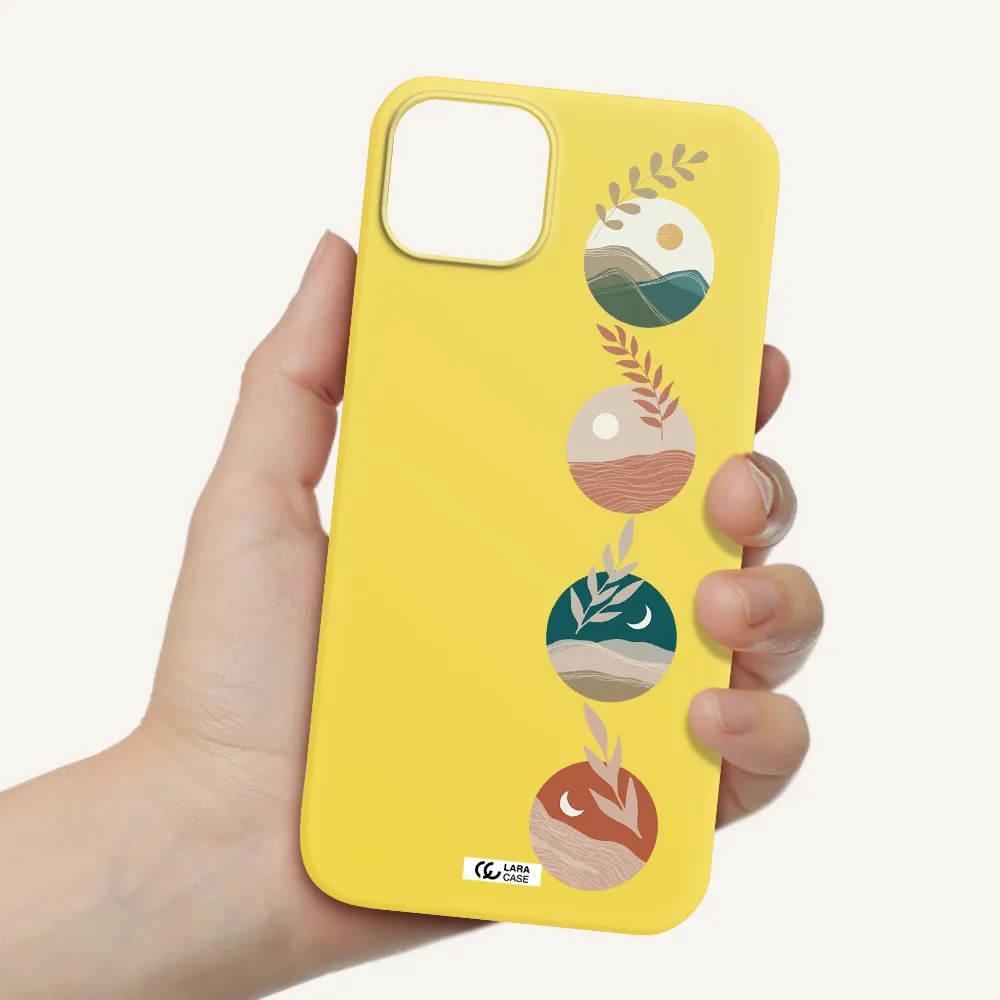 Natural Landscape Apple iPhone 14 Silicone canary yellow Case