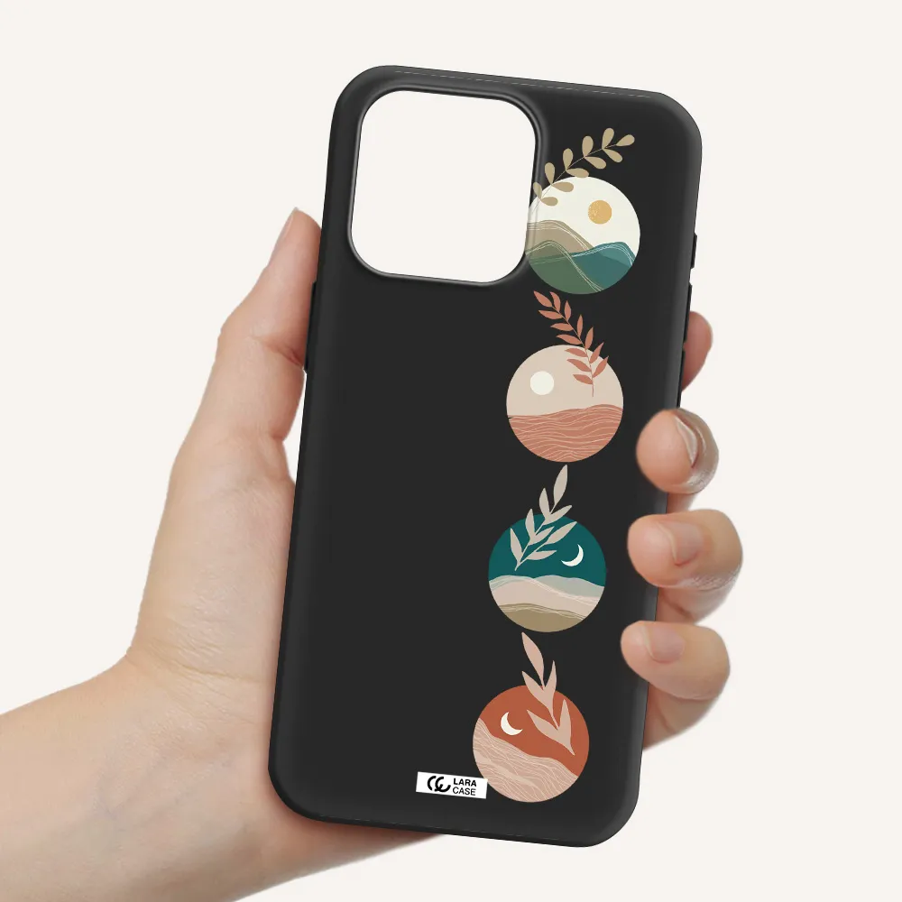 Natural Landscape Apple Iphone 15 Pro max Silicone black Case