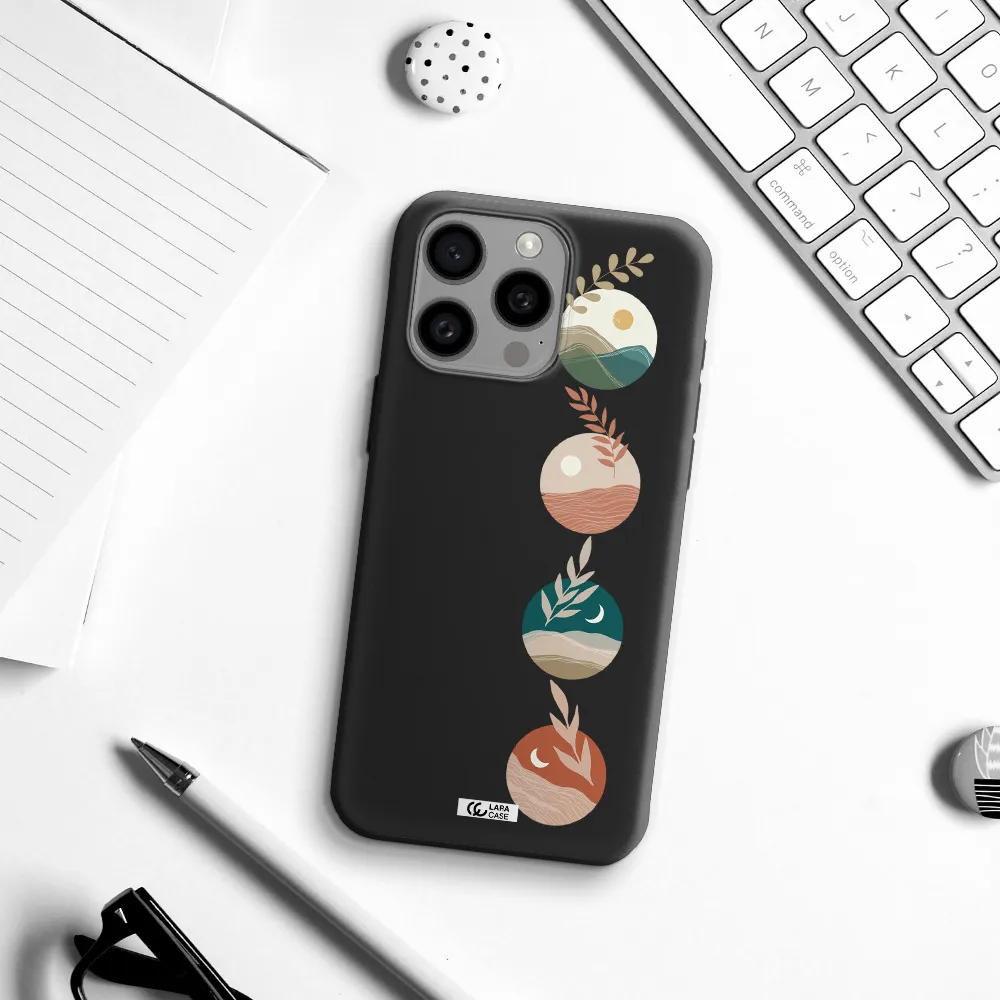 Natural Landscape Apple Iphone 15 Pro max Silicone black Case