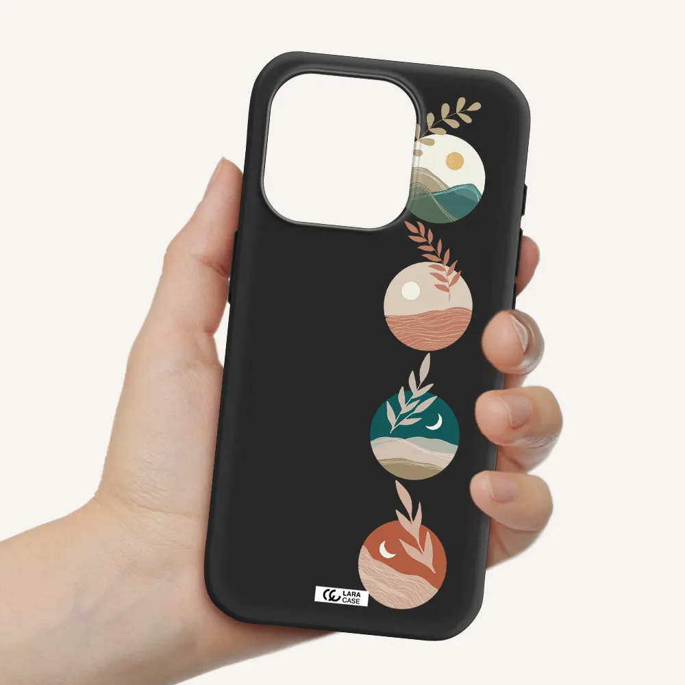 Natural Landscape Apple Iphone 15 Pro Silicone Black Case