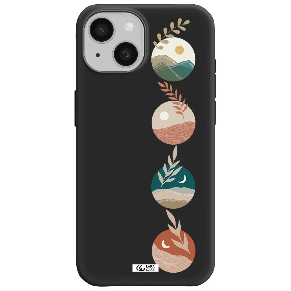 Natural Landscape Apple iPhone 15 Silicone black Case