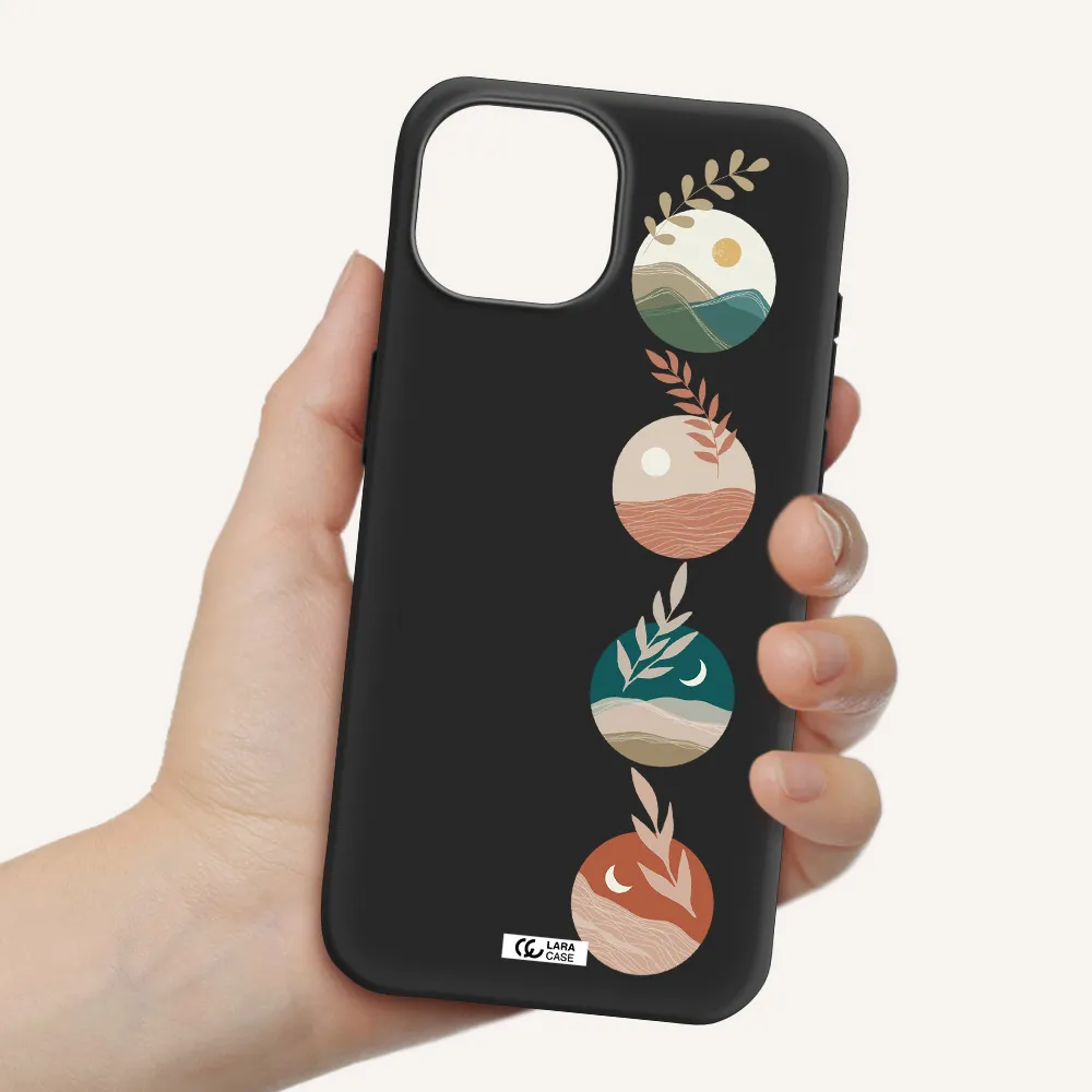 Natural Landscape Apple iPhone 15 Silicone black Case