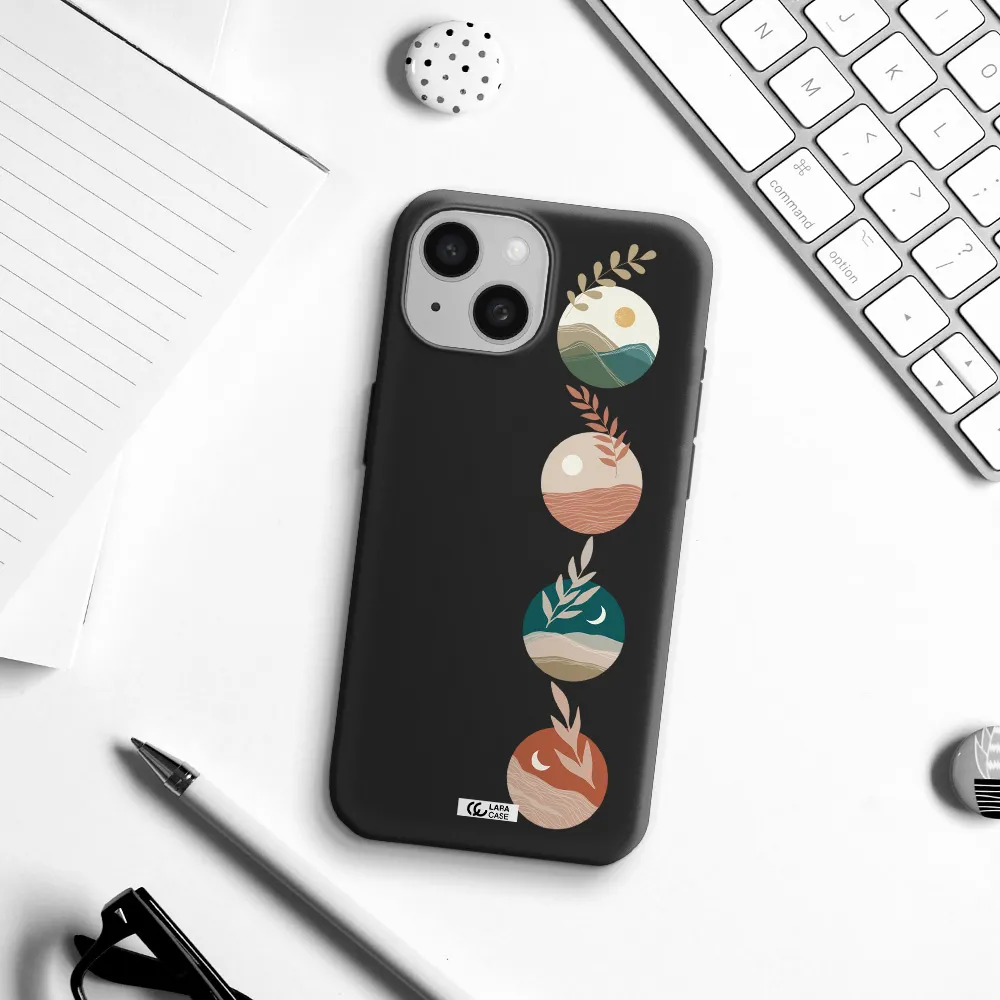 Natural Landscape Apple iPhone 15 Silicone black Case