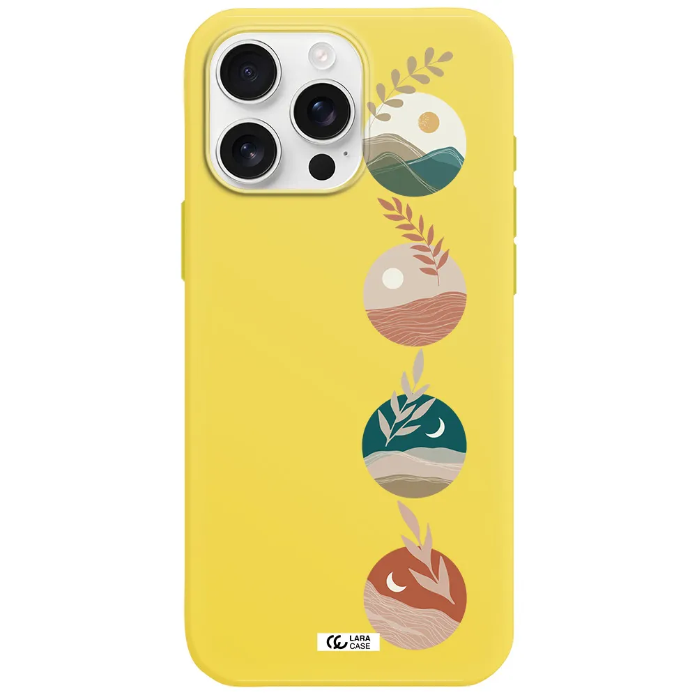Natural Landscape Apple Iphone 16 Pro Max Silicone Canary Yellow Case