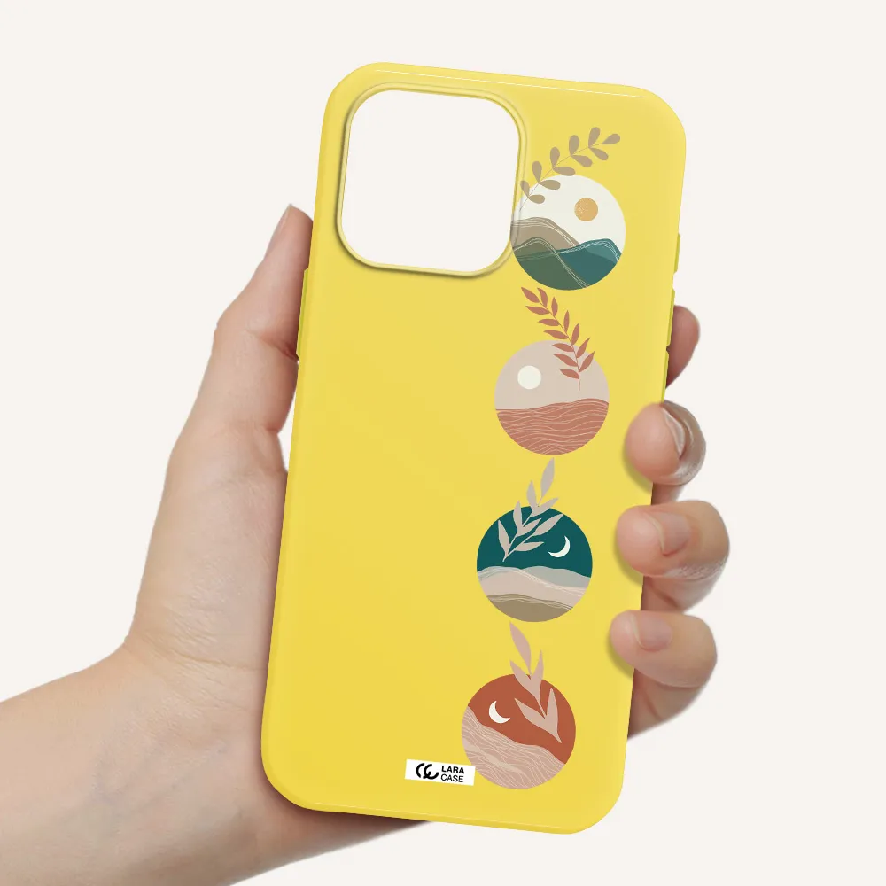 Natural Landscape Apple Iphone 16 Pro Max Silicone Canary Yellow Case