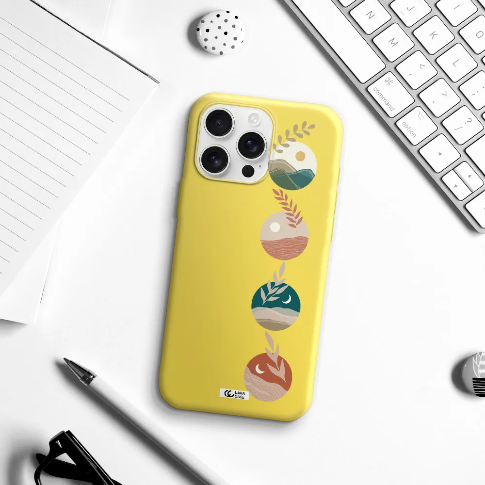 Natural Landscape Apple Iphone 16 Pro Max Silicone Canary Yellow Case