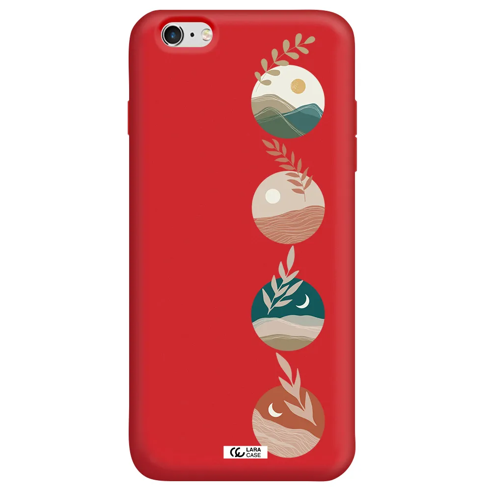 Natural Landscape Apple iPhone 6 plus Silicone Imperial Red Case