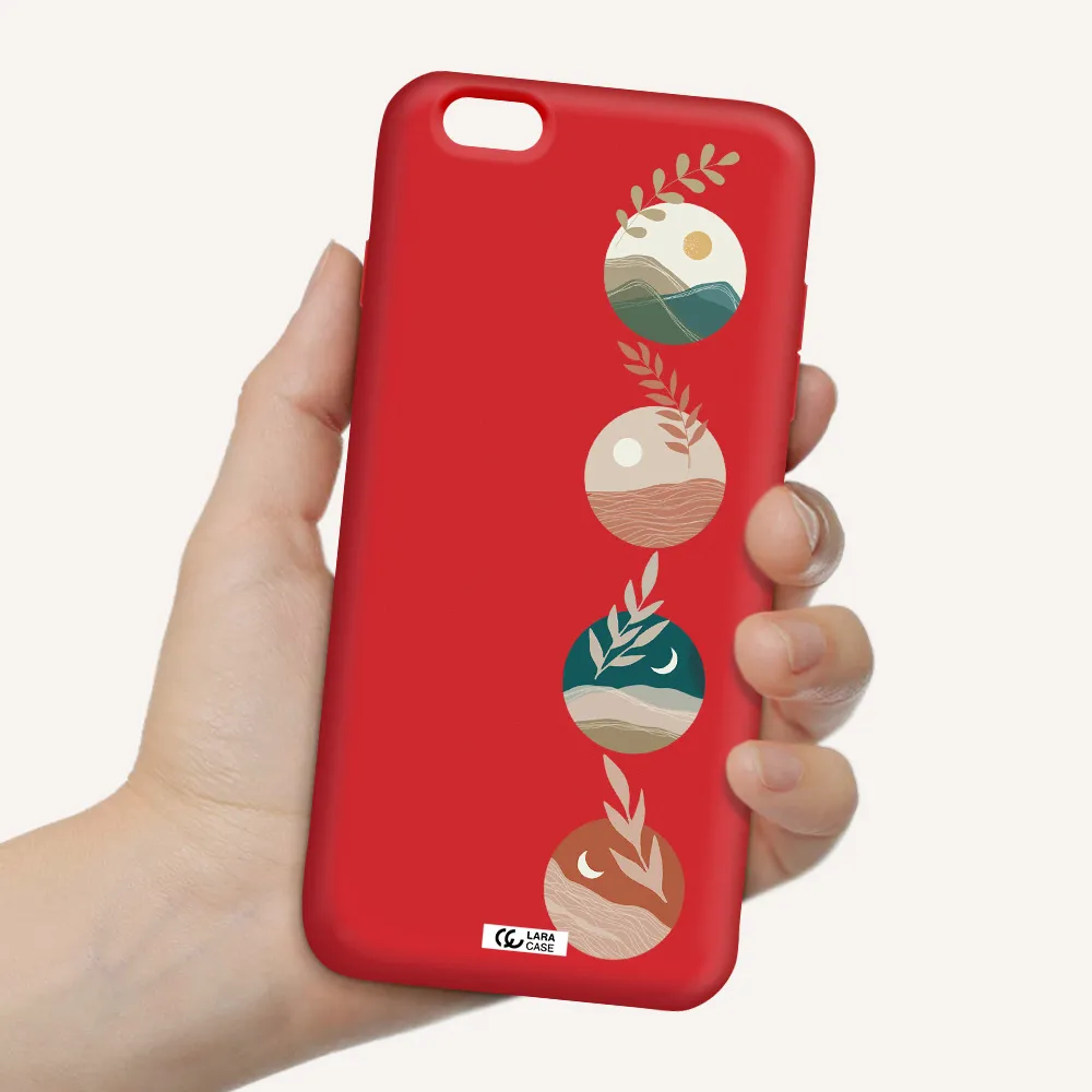 Natural Landscape Apple iPhone 6 plus Silicone Imperial Red Case