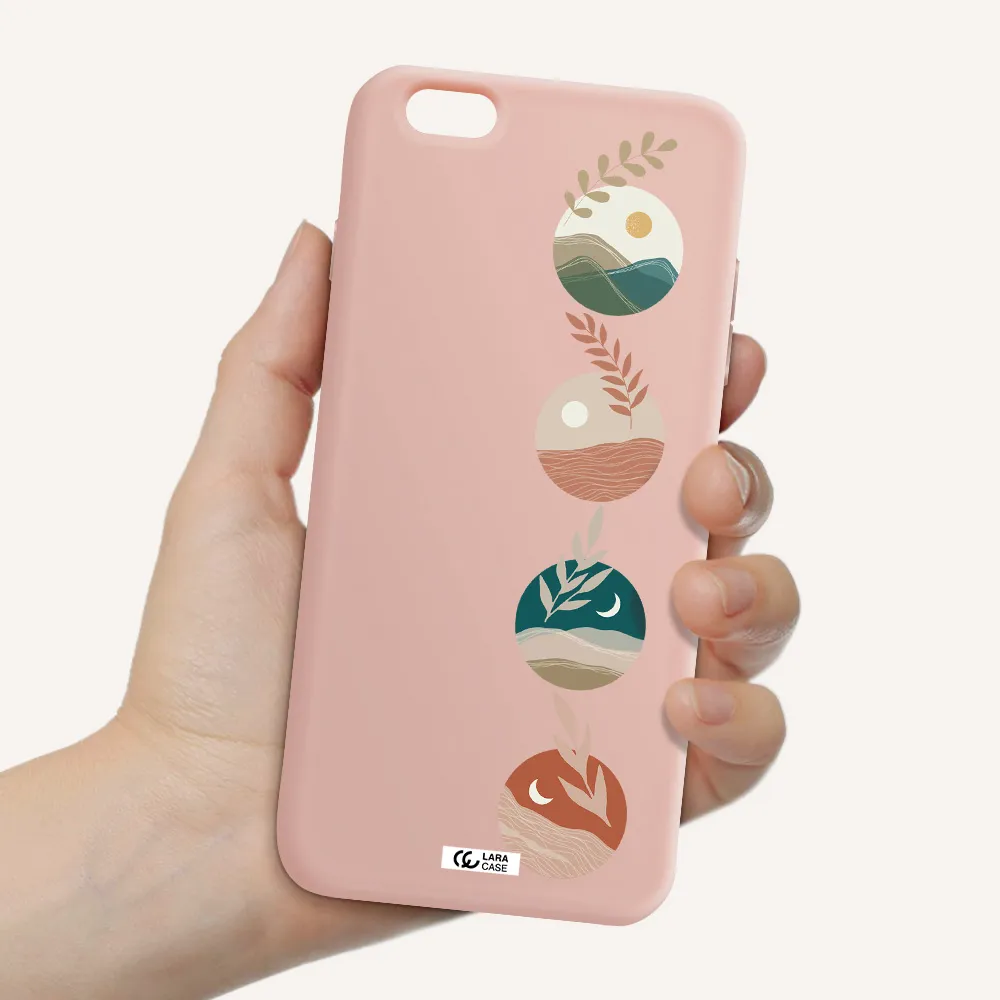 Natural Landscape Apple iPhone 6 plus Silicone pastel pink Case