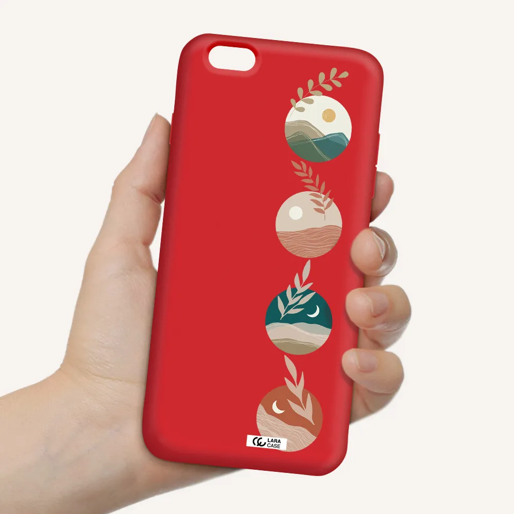 Natural Landscape Apple iPhone 6 s plus Silicone Imperial Red Case