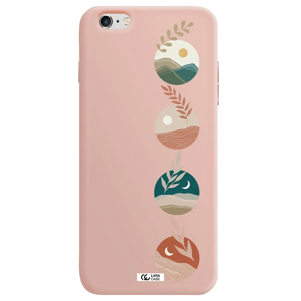 Natural Landscape Apple iPhone 6 s plus Silicone pastel pink Case