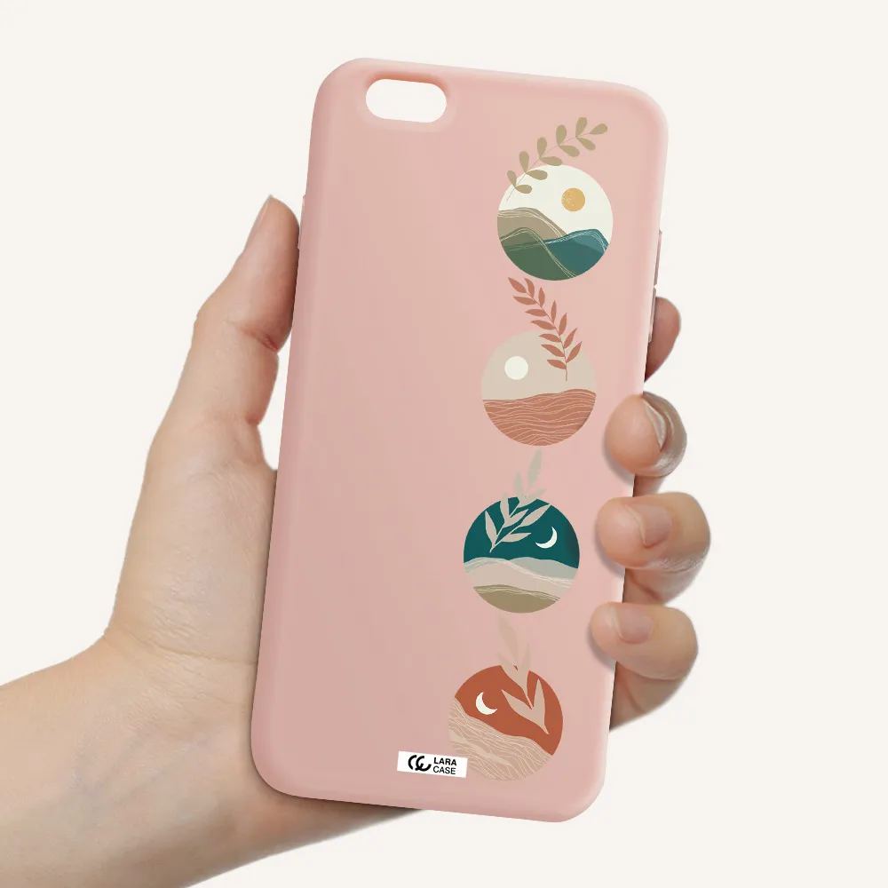 Natural Landscape Apple iPhone 6 s plus Silicone pastel pink Case