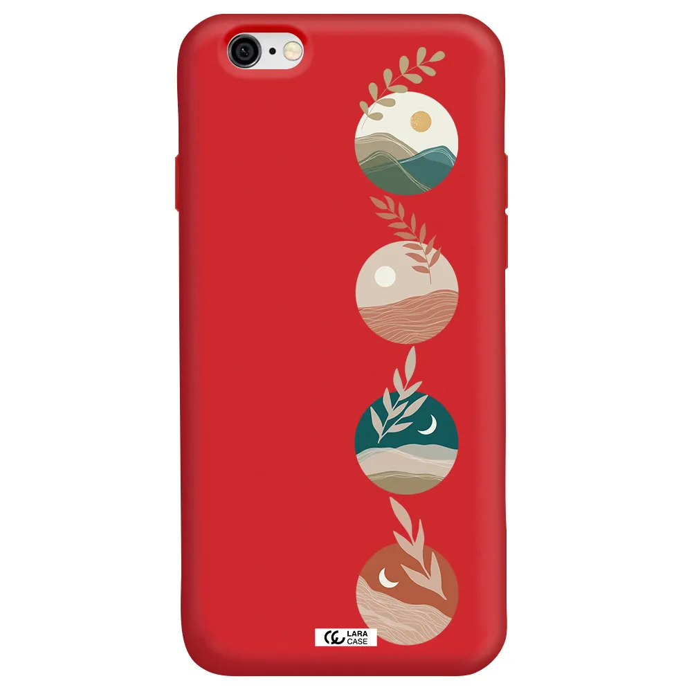 Natural Landscape Apple iPhone 6 Silicone Imperial Red Case