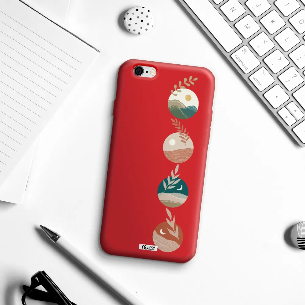 Natural Landscape Apple iPhone 6 Silicone Imperial Red Case