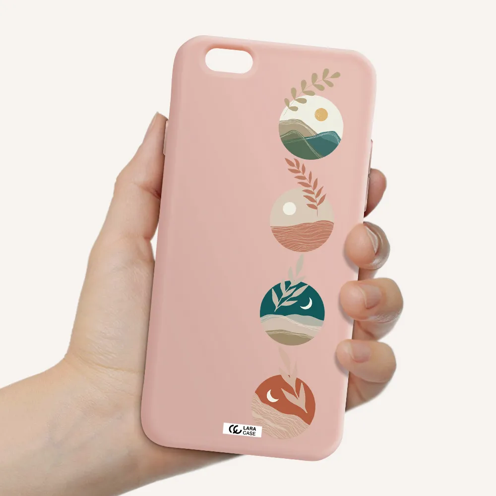 Natural Landscape Apple iPhone 6 Silicone pastel pink Case