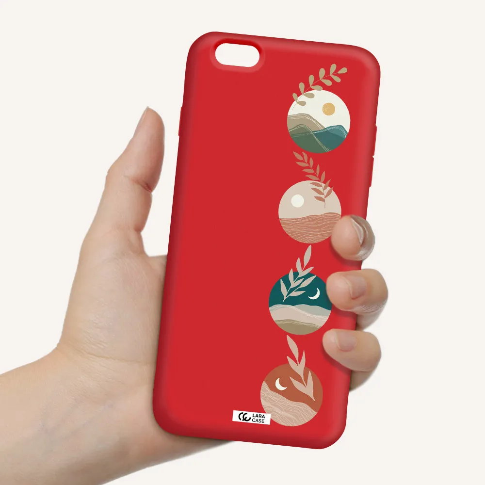 Natural Landscape Apple iPhone 6S Silicone Imperial Red Case